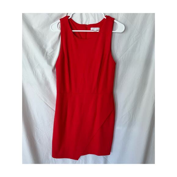 New York and Company Stretch Red sleeveless sheath dress Asymmetrical front 10 - Picture 1 of 6
